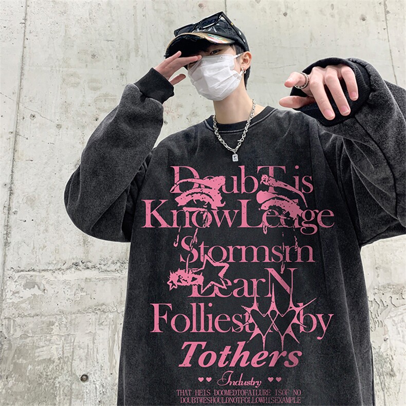 直播品质500克重磅美式做旧水洗卫衣H1315-常规特P45-加绒特P55,男装卫衣,电商A486