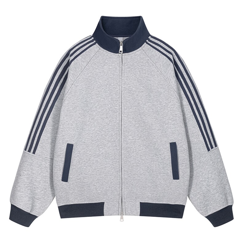 抖音得物高品质美式高街重磅结构设计拼接织带立领卫衣外套CM42，男装卫衣，电商A486-1