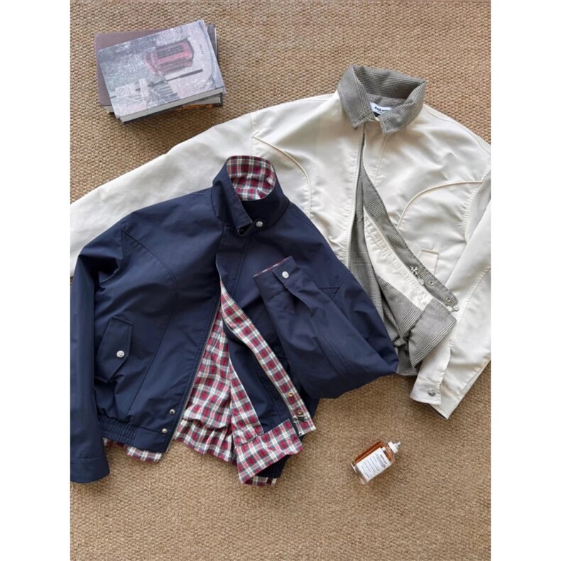 有货203-6F2596P70特～美式cleanfit格子拼接翻领夹克，男装夹克，星座203-6(原电商259)