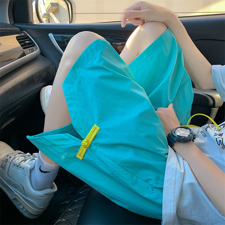 夏季新款 多巴胺撞色排扣设计宽松速干短裤  DK7957-特P22图片