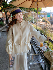 米白色高级感气质名媛法式富家千金短外套女春新款小个子显瘦风衣，女装短外套，帛香坊