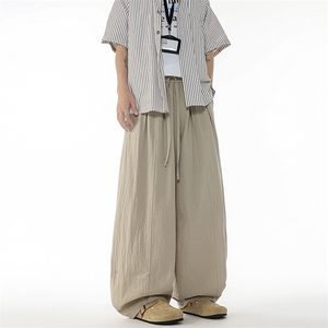 8XL-M亚麻弯刀裤直筒阔腿裤子男夏季宽松大码运动灯笼裤KZ068P60图片