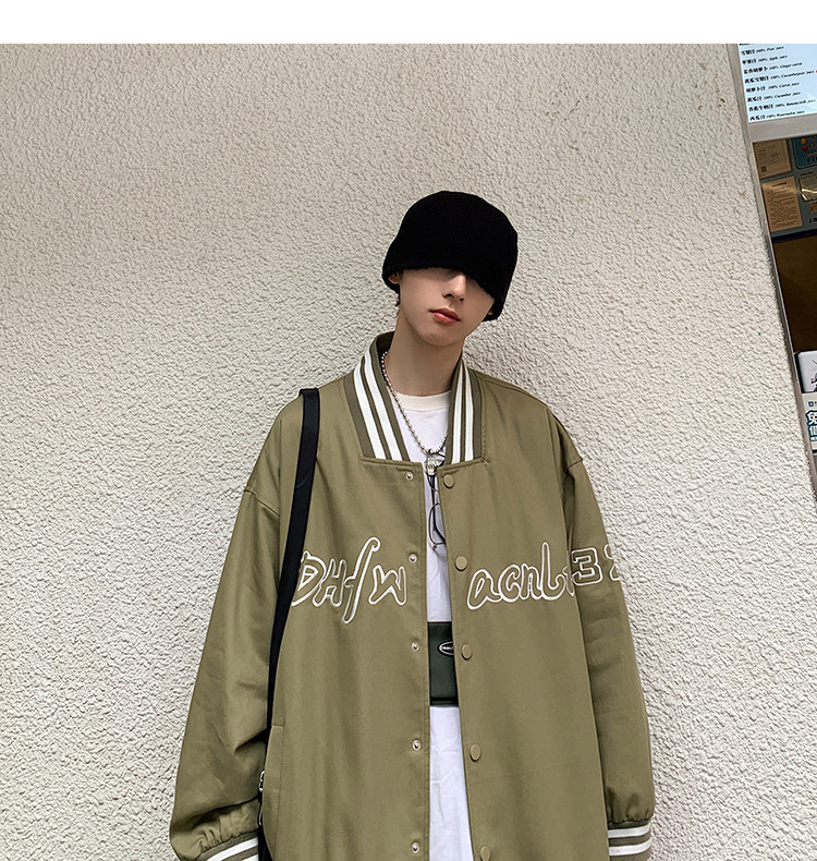 男新款宽松百搭刺绣外套n棒球服INS上衣G09图片
