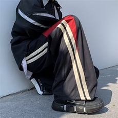 春夏新男士休闲口袋拉链条纹三杆束脚裤长裤运动裤K005-P38，男装休闲裤，星座308B-1