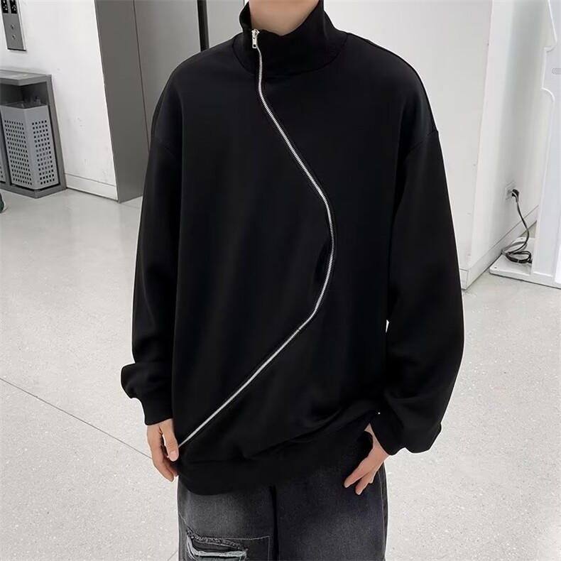 港风秋款男立领卫衣斜拉链休闲夹克外套WY802P43,男装夹克,星座1109-3