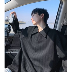 文艺原宿日系长袖POLO气质时尚新款慵懒简约百搭流行潮流WE05，男装Polo衫，星座1116A（原606A-3）