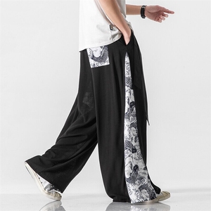 夏季 大码风棉麻裙裤仙气汉服宋裤情侣阔腿休闲裤潮 K109/P85图片