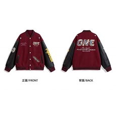 1506/QBF6300/P75潮牌情侣美式拼皮撞色单排扣棒球服夹克，男装夹克，星座1506