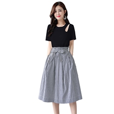韩版简约宽松2021年夏季套装/套裙舒适修身纯色气质，女装套装/套裙，瑶迪依秀