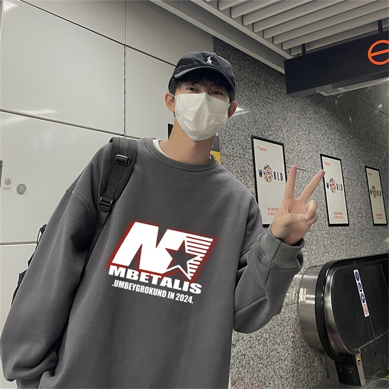 特P25控48 秋冬新款男士圆领卫衣宽松休闲日常百搭上衣WQ2465图片