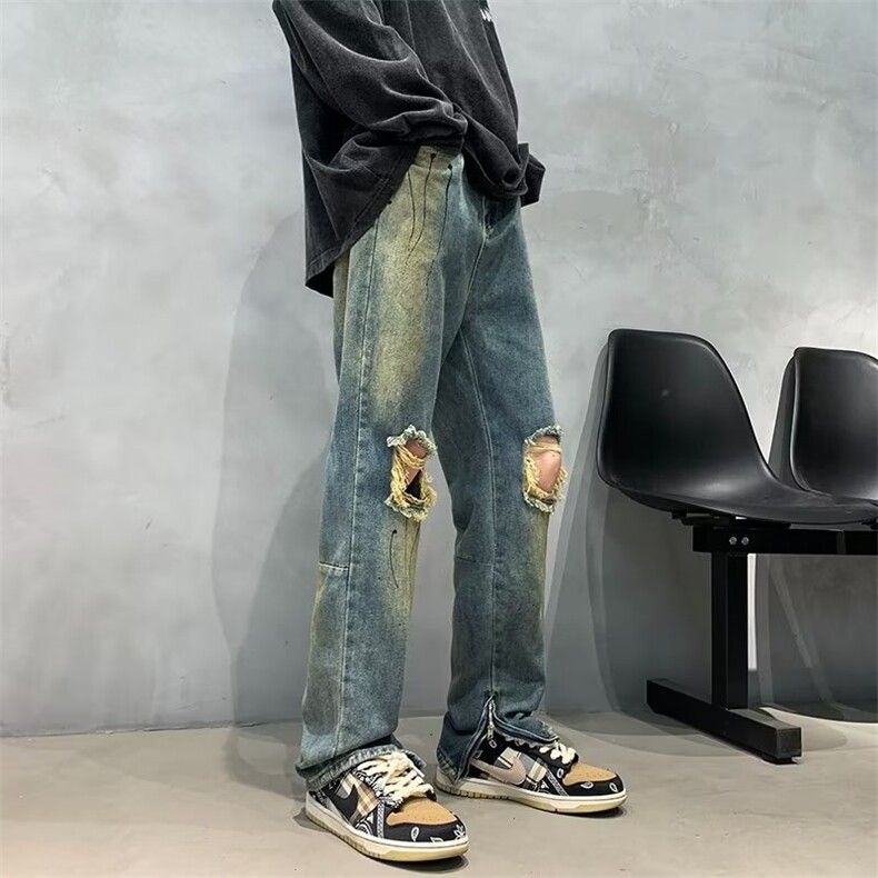 牛仔裤男秋季潮大码休闲裤子H8011P45,男装牛仔裤,星座1116-2