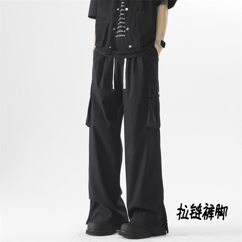 美式高街工装裤男士夏季新款宽松时尚简约直筒长裤K010-特批-39图片