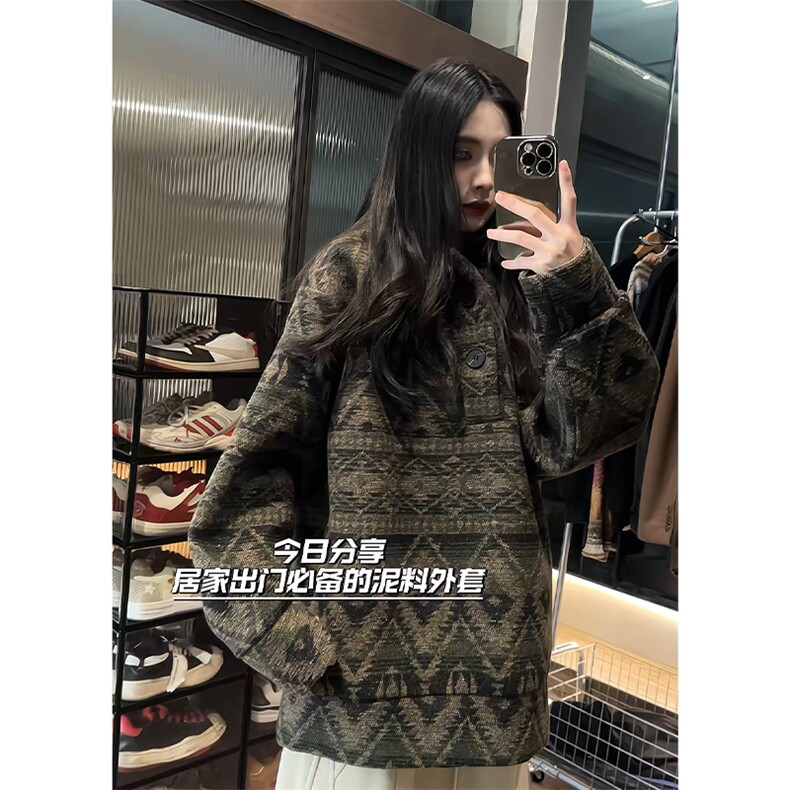 潮复古民族风卫衣重磅针织外套A086-SY628-P75控108加绒P80,男装卫衣,电商基地A086