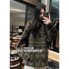 潮复古民族风卫衣重磅针织外套A086-SY628-P75控108加绒P80，男装卫衣，电商基地A086