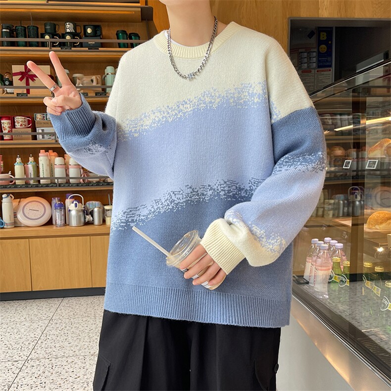 XL-9XL渐变圆领毛衣男宽松加厚大码针织衫MY805-P65大码元,男装针织衫/毛衣,星座210-1