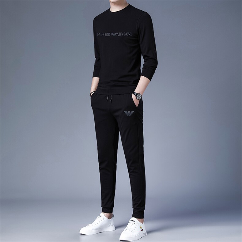 圆领卫衣中老年运动服套装男士中年休闲爸爸装2023秋季新款两件套,男装休闲套装,电商B212（原钱塘6029）