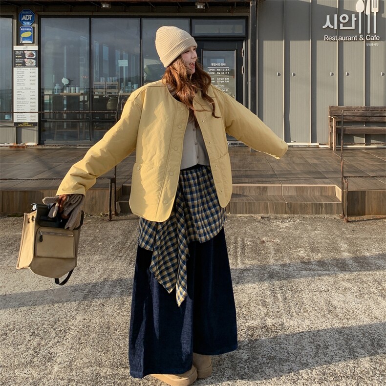 韩系圆领羽绒棉服外套休闲裤两件套女秋冬2025新款氛围感爆款套装,女装棉衣/棉服,2C305