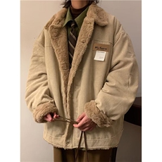 美式复古灯芯绒棉服外套潮牌vintage棉衣男情侣宽松棉袄65571-P70，男装棉衣，星座1008-1
