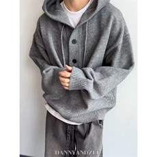 【005】25宽松时尚羊毛开衫百搭拉链连帽毛衣外套A079-M1110-P49，男装针织衫/毛衣，电商A079