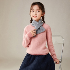 2024秋季新款休闲百搭时尚35%围巾，童装儿童配饰，奥赛羊绒童装