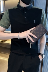 2026夏季拼接刺绣翻领短袖T恤Polo衫设计感半袖上衣D342-T0263，男装T恤，电商D342