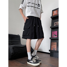 8XL-M特大码冰丝短裤男五分裤褶皱休闲裤工装中裤DK1504P45控68，男装牛仔裤，电商D206-1