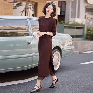 法式长袖职业半身裙套装女2025春季爆款时尚气质减龄显瘦两件套潮图片