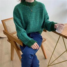 现货绵羊绒套头毛衣，女装针织衫/毛衣，青菜萝卜