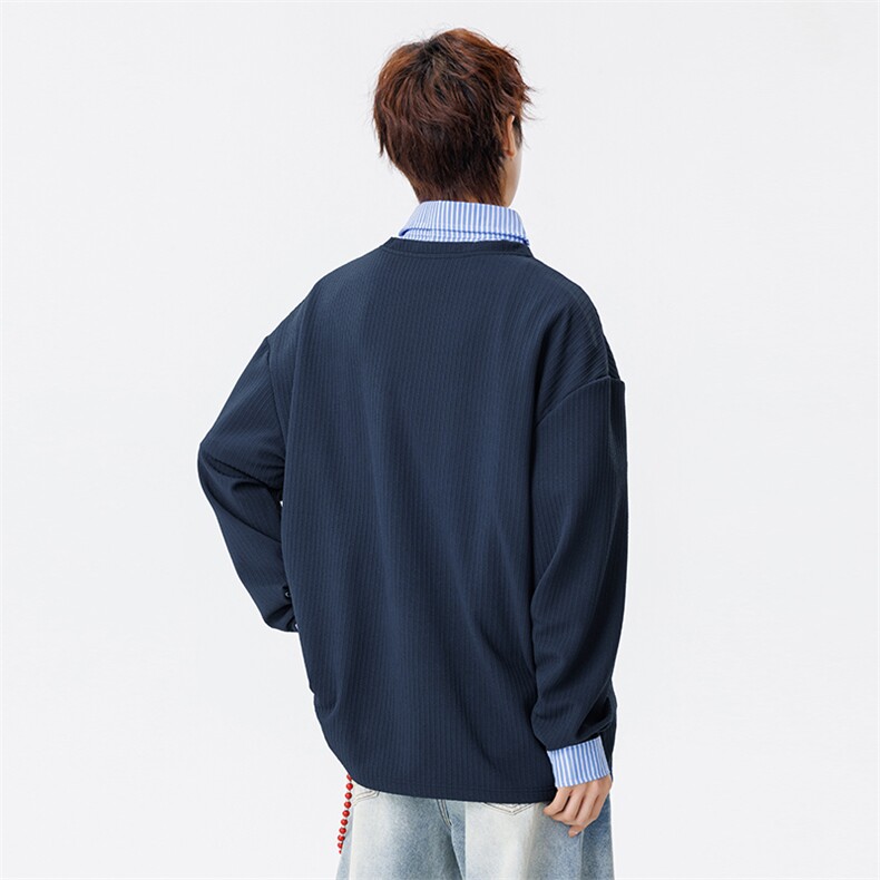 学院风假两件卫衣潮流宽松休闲上衣A161-MT-2603-P48,男装卫衣,电商A161