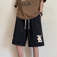 抖音直播品质大港风五分裤男短裤X416b-1-DK386-P45限58，男装牛仔裤，星座416B-1