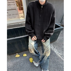 DM6026-特P58秋冬季宽松休闲港风纯色针织衫男潮流-网图现货，男装针织衫/毛衣，星座603-2