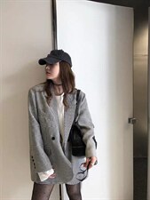 千鸟格西装，女装西装，XTZ style