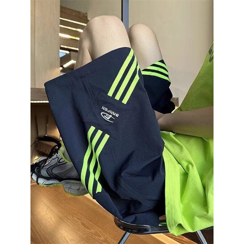 W08-P35夏季新款美式短裤男潮牌薄款宽松大码运动休闲五分裤子图片