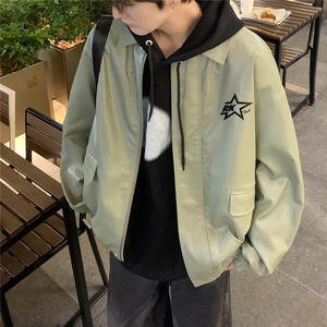 特批港风夜景时尚五角星印花翻领皮夹克 A247-TPF452 特批85图片