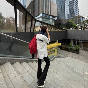 H0590-P35毛巾绣潮牌新款宽松短袖t恤女图片