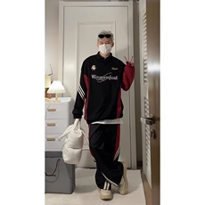 卫衣男款秋季美式高街潮牌痞帅上衣服撞色拼接宽松赛车服运动外套，女装短外套，星座218-1（原230）