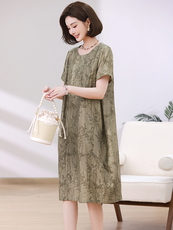 连衣裙女2024新款高端精致大码女装微胖穿搭气质裙子，女装连衣裙，忆绮罗