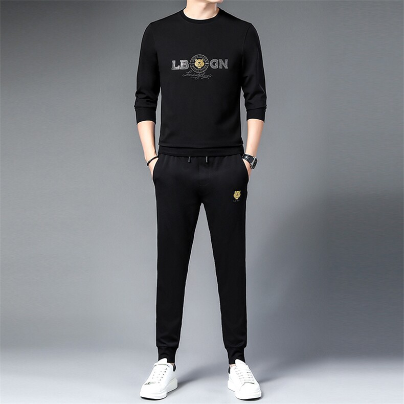 SA9680-2钱塘2020-2新款时尚休闲帅气中青年男士圆领卫衣套装P140图片