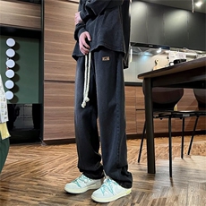 欧美高街vibe裤子男女设计感直筒牛仔裤做旧直筒休闲长裤N937-p48，男装牛仔裤，星座1008