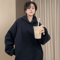抖音得物品质26春装美式高街曼巴棉古铜两粒扣连帽套头卫衣外套，女装短外套，电商A443