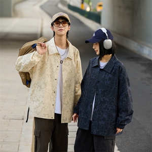 秋季新款男士翻领夹克教练服外套情侣宽松百搭上衣JK3950P105图片