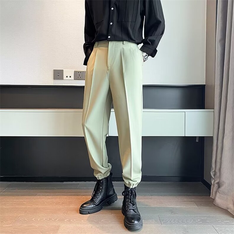 裤子男士韩版潮流休闲裤宽松春秋季新款直筒束脚西装裤S8-P43,男装休闲裤,星座1116A-2（原606A-1）