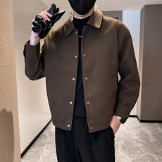 社会小伙高端呢子明线宽松韩版外套大衣夹克男A236-JK8009-P130，男装夹克，电商A236