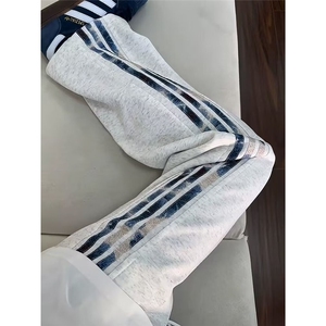 美式潮牌三条杠休闲男直筒宽松阔腿条纹运动卫裤 513ACK2393P35图片