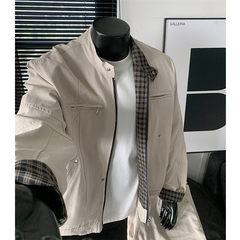 A11-特P110现货在仓哈灵顿夹克cleanfit重磅帆布休闲立领外套,男装夹克,电商B369（原A024）