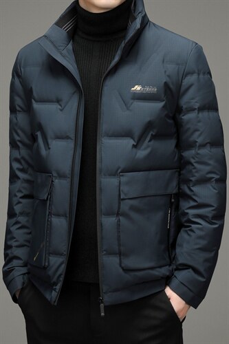 白鹅绒中年男士休闲立领羽绒服保暖羽绒爸爸装上衣YYYR19-P300，男装羽绒服，电商B212（原钱塘6029）