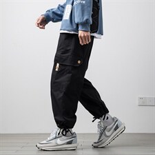 2021春季新日系白墙大码男工装大口袋束脚九分裤休闲裤K2855-P45，男装休闲裤，电商A001