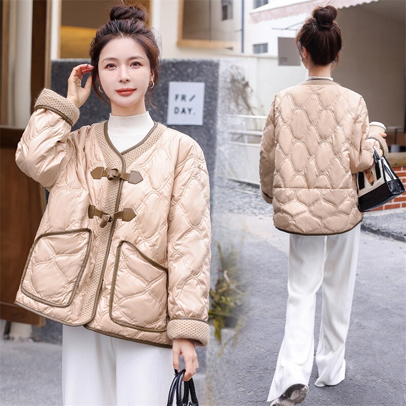 现货2022冬季新款小香风韩版小个子短款羽绒服图片