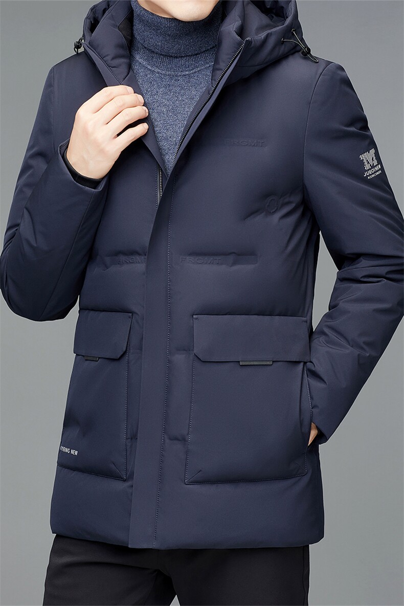 冬季新款羽绒服中长款外套中年爸爸装保暖连帽上衣MYYL92177-P305,男装羽绒服,电商B212（原钱塘6029）