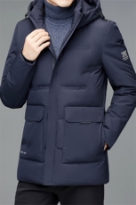 冬季新款羽绒服中长款外套中年爸爸装保暖连帽上衣MYYL92177-P305，男装羽绒服，电商B212（原钱塘6029）